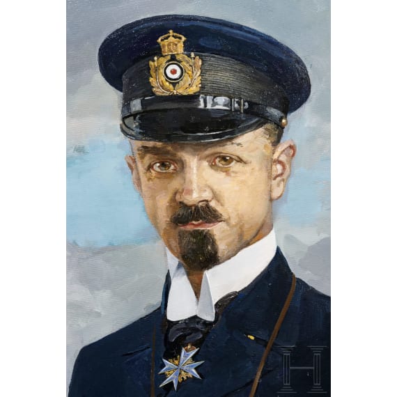 Portraitgem&auml;lde des "Piraten des Kaisers", Kapit&auml;nleutnant Nikolaus Graf zu Dohna-Schlodien