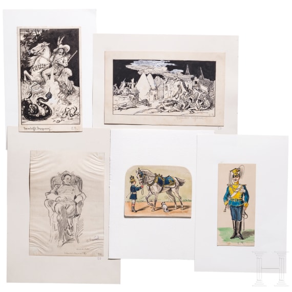 Emil Rumpf (1860 - 1948) - Skizzen und grafische Entw&uuml;rfe, meist 19. Jhdt.