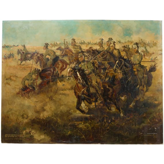 Karl Gr&uuml;nauer - Attacke der bayerischen Ulanen bei Lagarde 1914