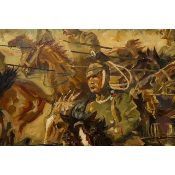 Karl Gr&uuml;nauer - Attacke der bayerischen Ulanen bei Lagarde 1914