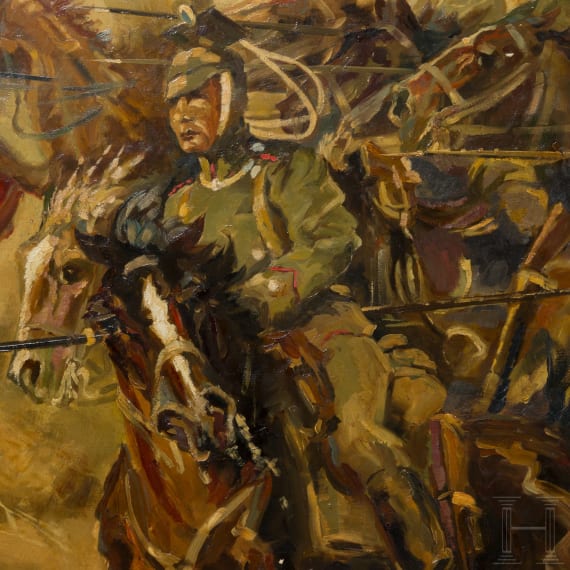 Karl Gr&uuml;nauer - Attacke der bayerischen Ulanen bei Lagarde 1914