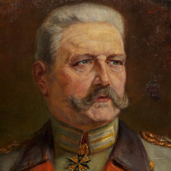 GFM Paul von Hindenburg (1847 - 1934) - gro&szlig;es Portraitgem&auml;lde in Uniform, 1918
