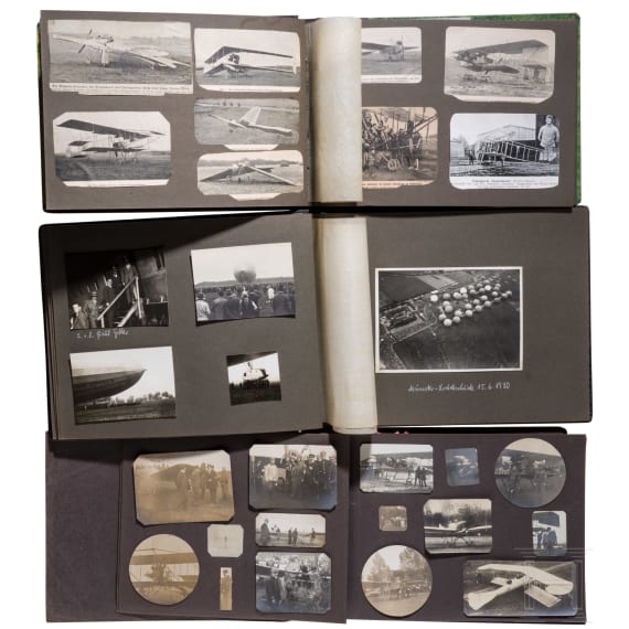 Sechs Fotoalben Fliegertruppe, Luftstreitkr&auml;fte, Zeppelin etc.