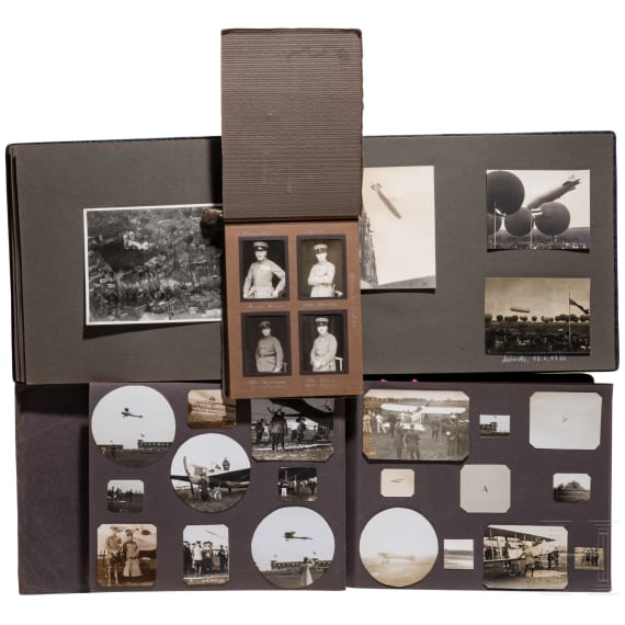 Sechs Fotoalben Fliegertruppe, Luftstreitkr&auml;fte, Zeppelin etc.