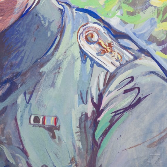 Egon Tschirch (1889 - 1948) - Portrait seines Bruders, Fliegerleutnant Hans Tschirch, datiert Mai 1918