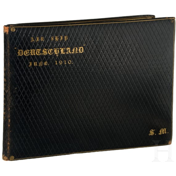 Prunkvolles Geschenkalbum "Air Ship Deutschland - June 1910" f&uuml;r die Teilnehmer des Rundfluges am 24.06.1910
