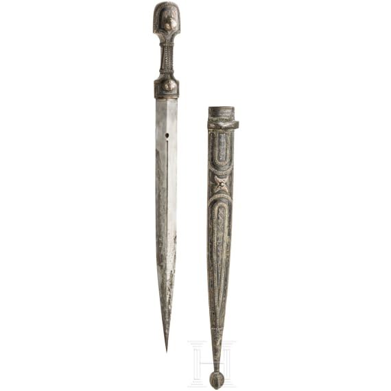 A silver mounted kinzal, Ottoman Empire, late 19th to early 20th century
