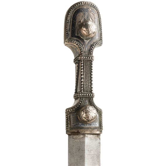 A silver mounted kinzal, Ottoman Empire, late 19th to early 20th century