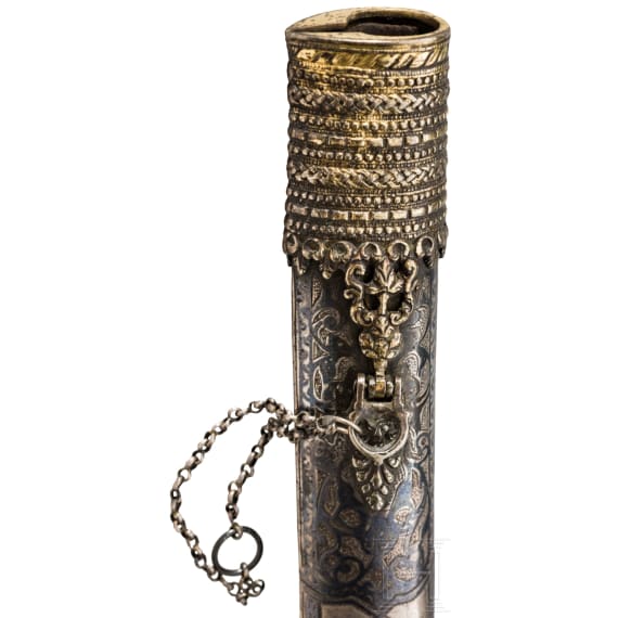 Silberscheide f&uuml;r einen kleinen Yatagan, Griechenland, wohl Kreta, um 1800