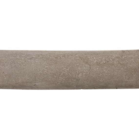 Silbermontierter Shamshir mit Rhinozeroshorngriff, osmanisch, um 1800