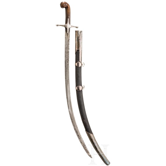 Silbermontierter Shamshir, osmanisch, um 1820