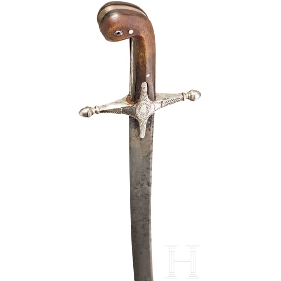 Silbermontierter Shamshir, osmanisch, um 1820