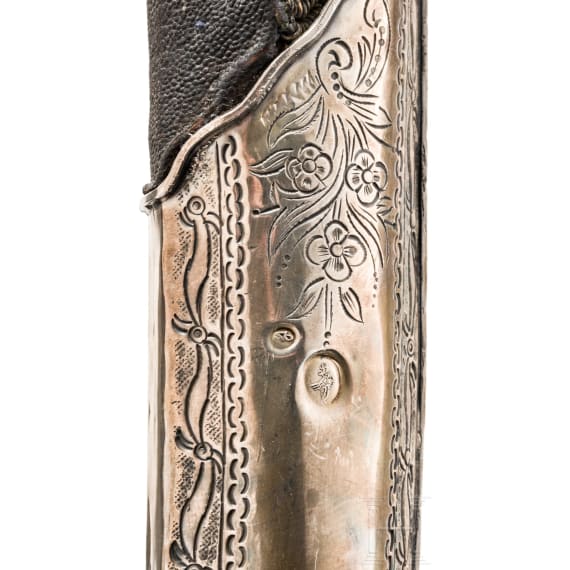 Silbermontierter Shamshir, osmanisch, um 1820