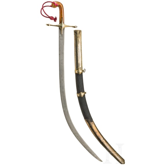 Silbermontierter Shamshir, osmanisch, 19. Jhdt.