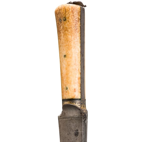 Kard mit Silberscheide und Walrosselfenbeingriffschalen, Persien, um 1800