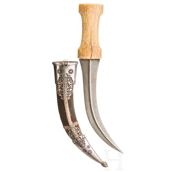 A silver-mounted Persian khanjar, circa 1800