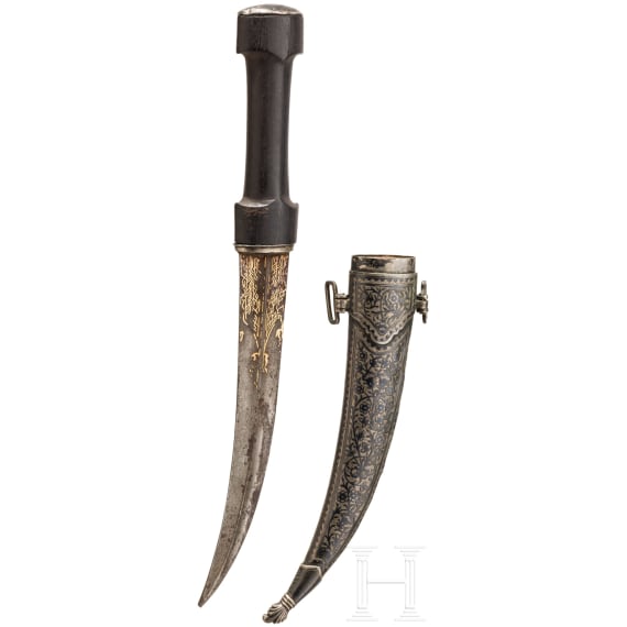 Kandjar mit niellierter Silberscheide, Turkestan, datiert 1899