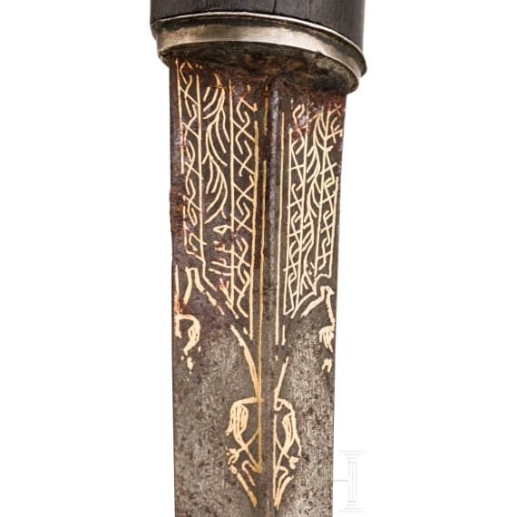 Kandjar mit niellierter Silberscheide, Turkestan, datiert 1899