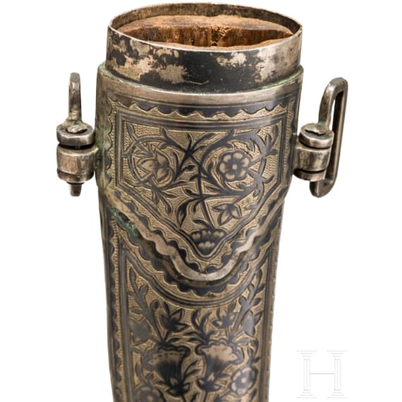 Kandjar mit niellierter Silberscheide, Turkestan, datiert 1899
