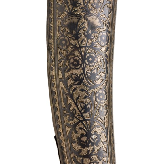 Kandjar mit niellierter Silberscheide, Turkestan, datiert 1899