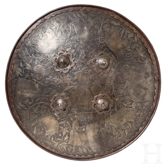 Eiserner Rundschild (Sipar), Indien, 2. H&auml;lfte 19. Jhdt.