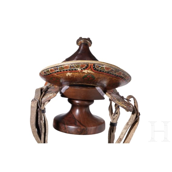 An Indopersian saddle with silver damascened stirrups, 19th century