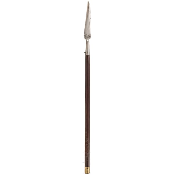 Kurzer Sto&szlig;speer mit Skalierung eines Artilleristen(?), Indien, um 1800