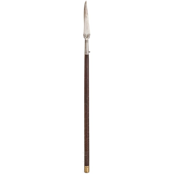 Kurzer Sto&szlig;speer mit Skalierung eines Artilleristen(?), Indien, um 1800