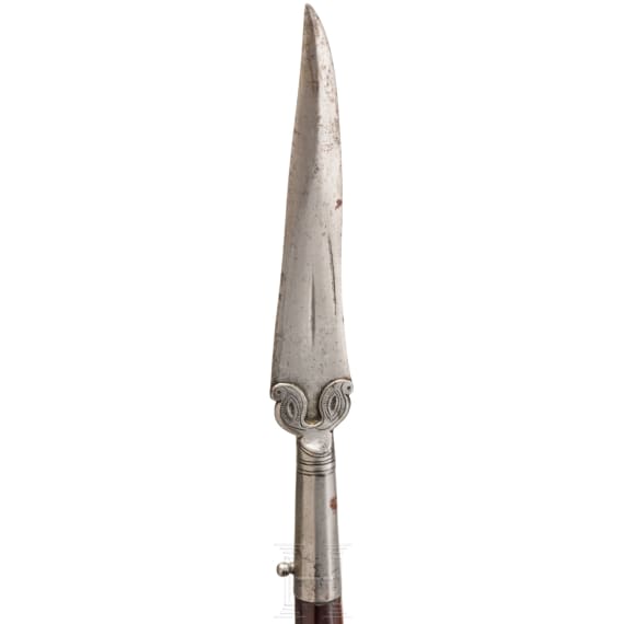 Kurzer Sto&szlig;speer mit Skalierung eines Artilleristen(?), Indien, um 1800