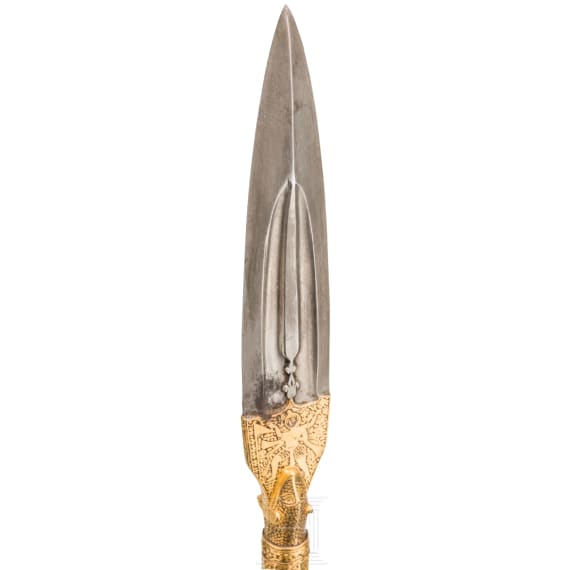 Goldtauschierter Speerkopf, Rajastan, um 1800