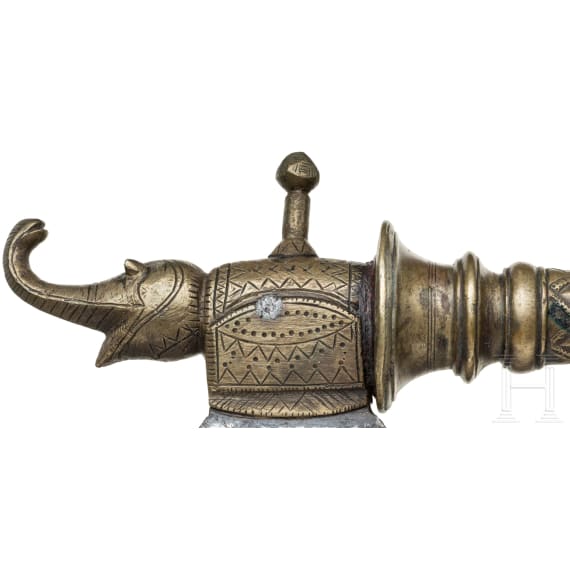 Tabar (Streitaxt) mit Bronzeschaft, S&uuml;dindien, um 1800