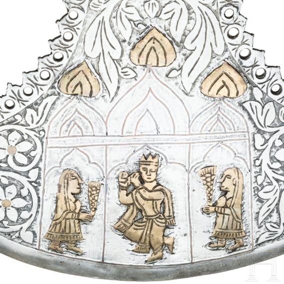 Tempelaxt mit Silber- und Messingeinlagen, Indien, 19. Jhdt.