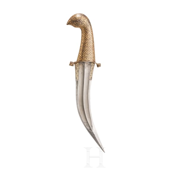 Goldtauschierter Kandschar, Indien, 19. Jhdt.