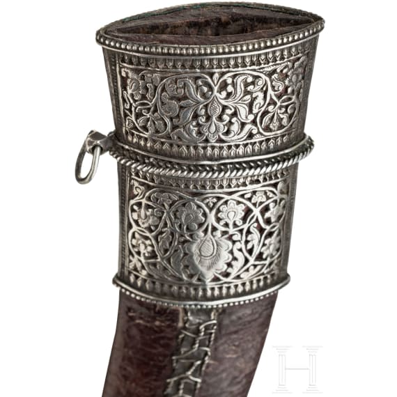 Silbermontierter Kandschar, Indien, 19. Jhdt.
