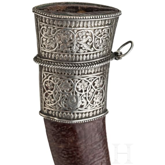 Silbermontierter Kandschar, Indien, 19. Jhdt.