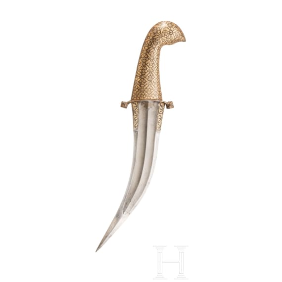 Goldtauschierter Kandschar, Indien, 19. Jhdt.