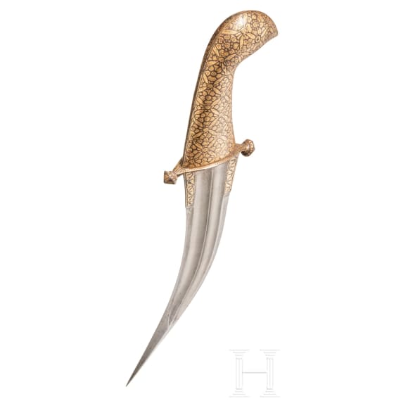Goldtauschierter Kandschar, Indien, 19. Jhdt.