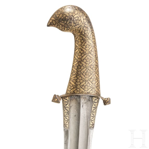 Goldtauschierter Kandschar, Indien, 19. Jhdt.