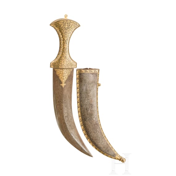 Goldtauschierte Jambya, Indien, 20. Jhdt.