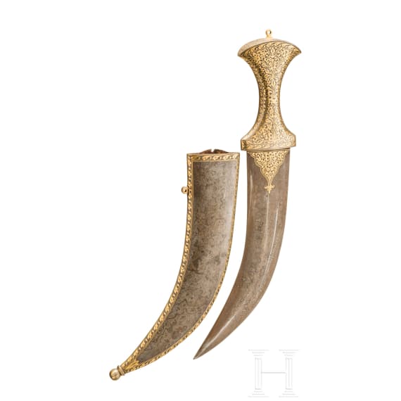 Goldtauschierte Jambya, Indien, 20. Jhdt.