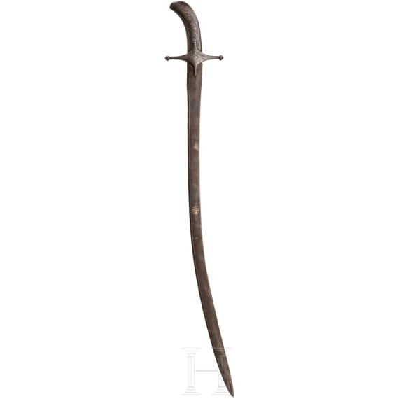 Shamshir mit silbertauschiertem Gef&auml;&szlig;, Nordindien, um 1800