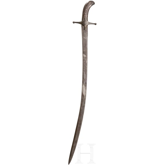 Shamshir mit silbertauschiertem Gef&auml;&szlig;, Nordindien, um 1800
