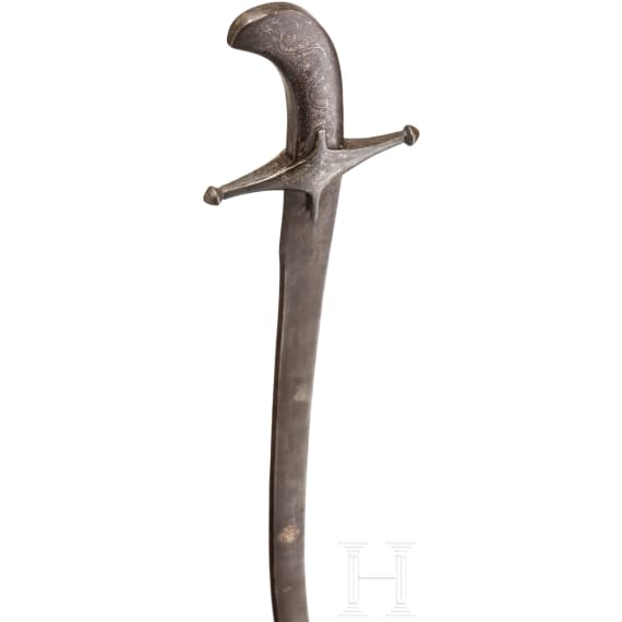 Shamshir mit silbertauschiertem Gef&auml;&szlig;, Nordindien, um 1800