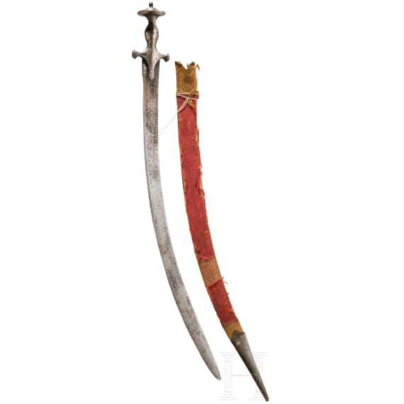 Tulwar mit gold- und silbertauschiertem Griff, Indien, um 1800