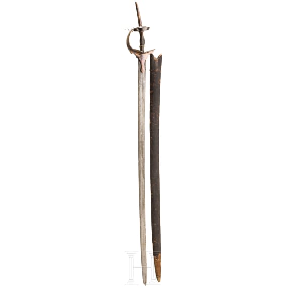 Khanda mit silberplattiertem Griff, Indien, um 1800