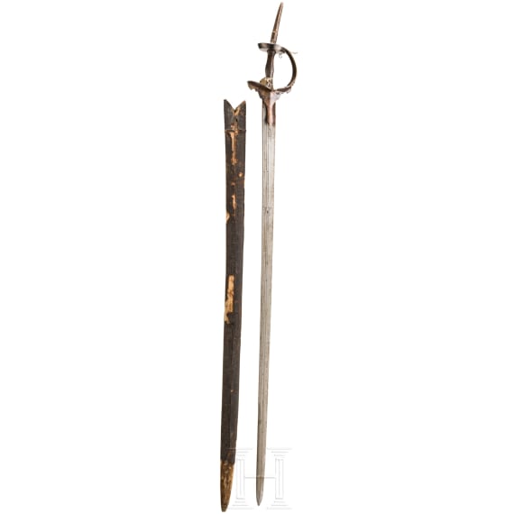 Khanda mit silberplattiertem Griff, Indien, um 1800