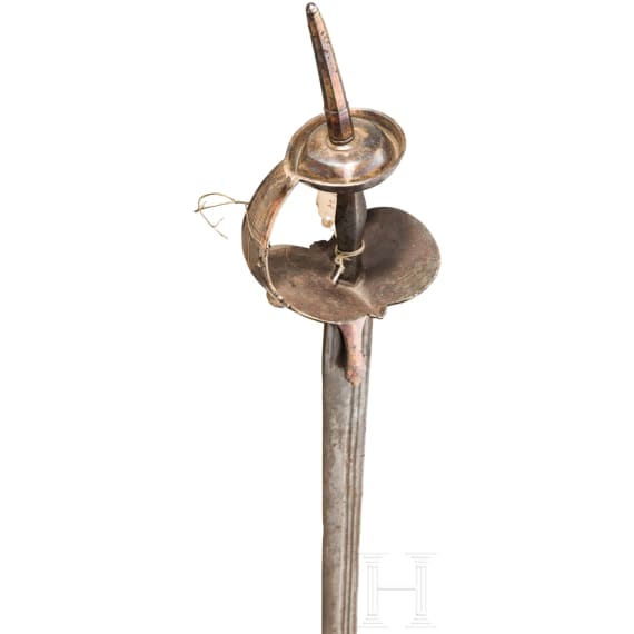 Khanda mit silberplattiertem Griff, Indien, um 1800
