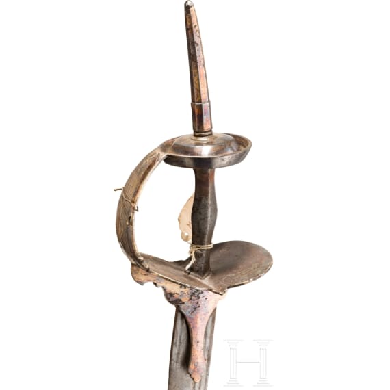 Khanda mit silberplattiertem Griff, Indien, um 1800
