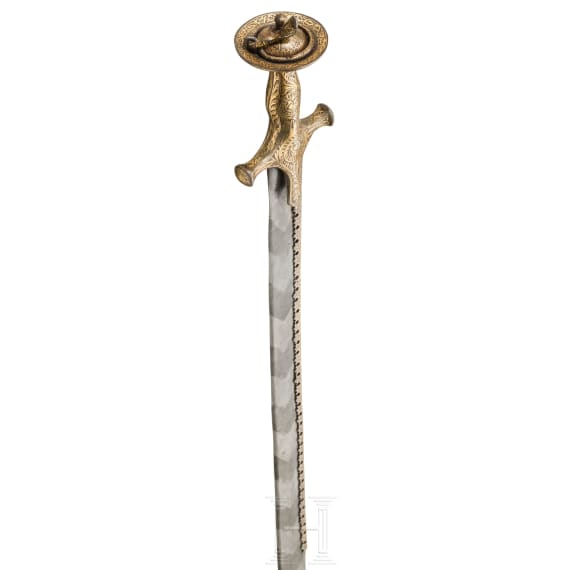 Goldtauschierter Khanda, Indien, 20. Jhdt.