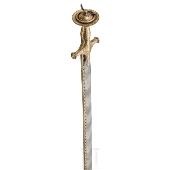 Goldtauschierter Khanda, Indien, 20. Jhdt.